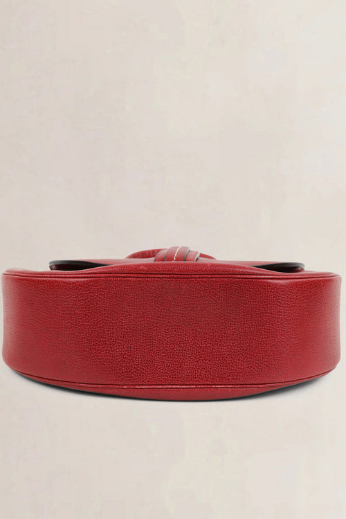 Delvaux Rosso Round Top Handle Bag