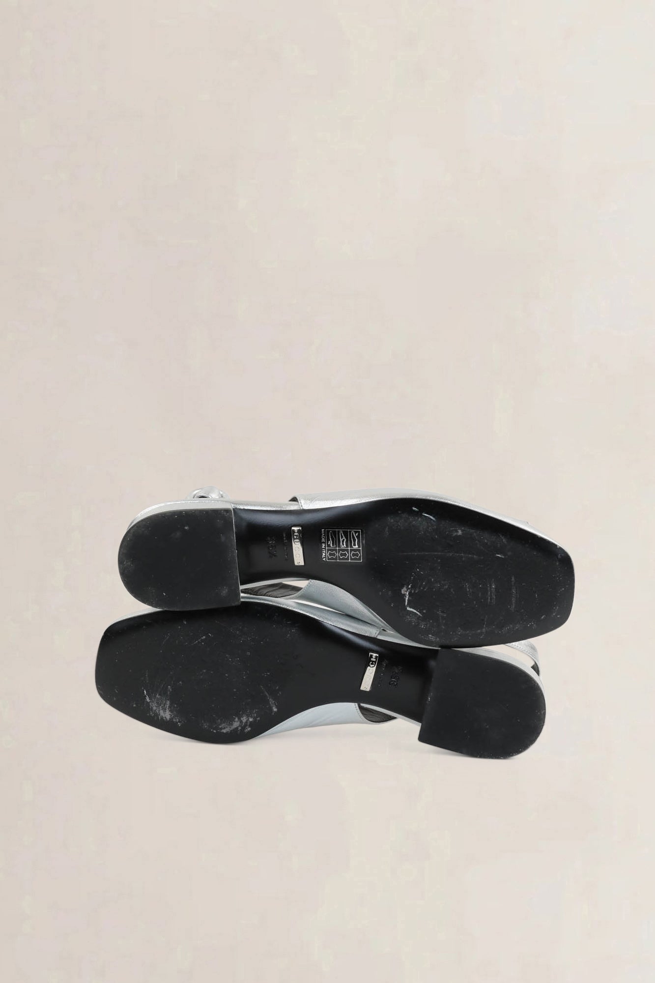 Gucci Silver Horsebit Slingback Heels