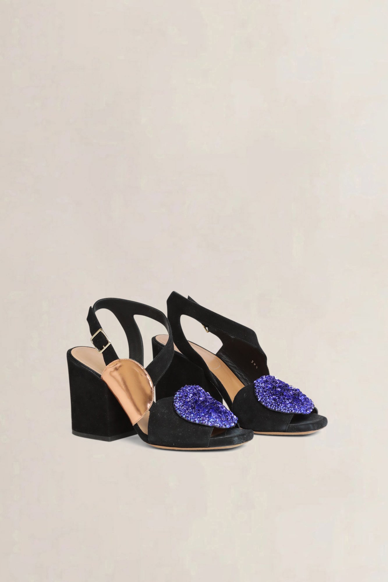 Dries Van Noten Black and Purple Heels