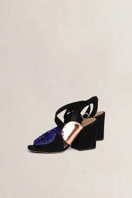 Dries Van Noten Black and Purple Heels