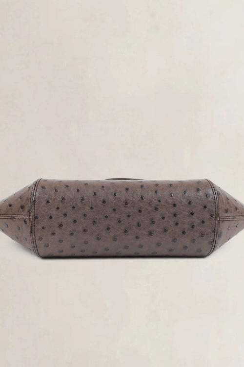 Delvaux Brown Ostrich Désir Shoulder Bag