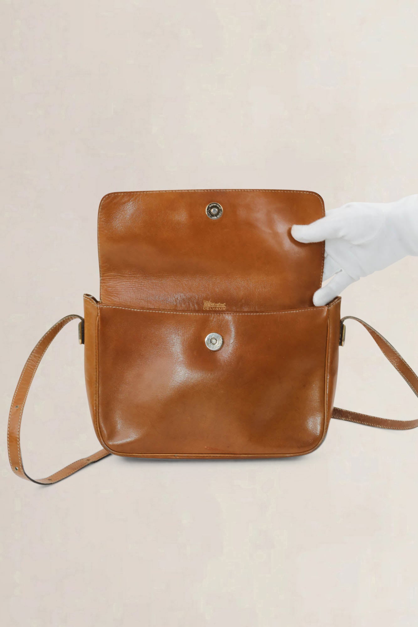 Delvaux Cognac Crossbody Bag