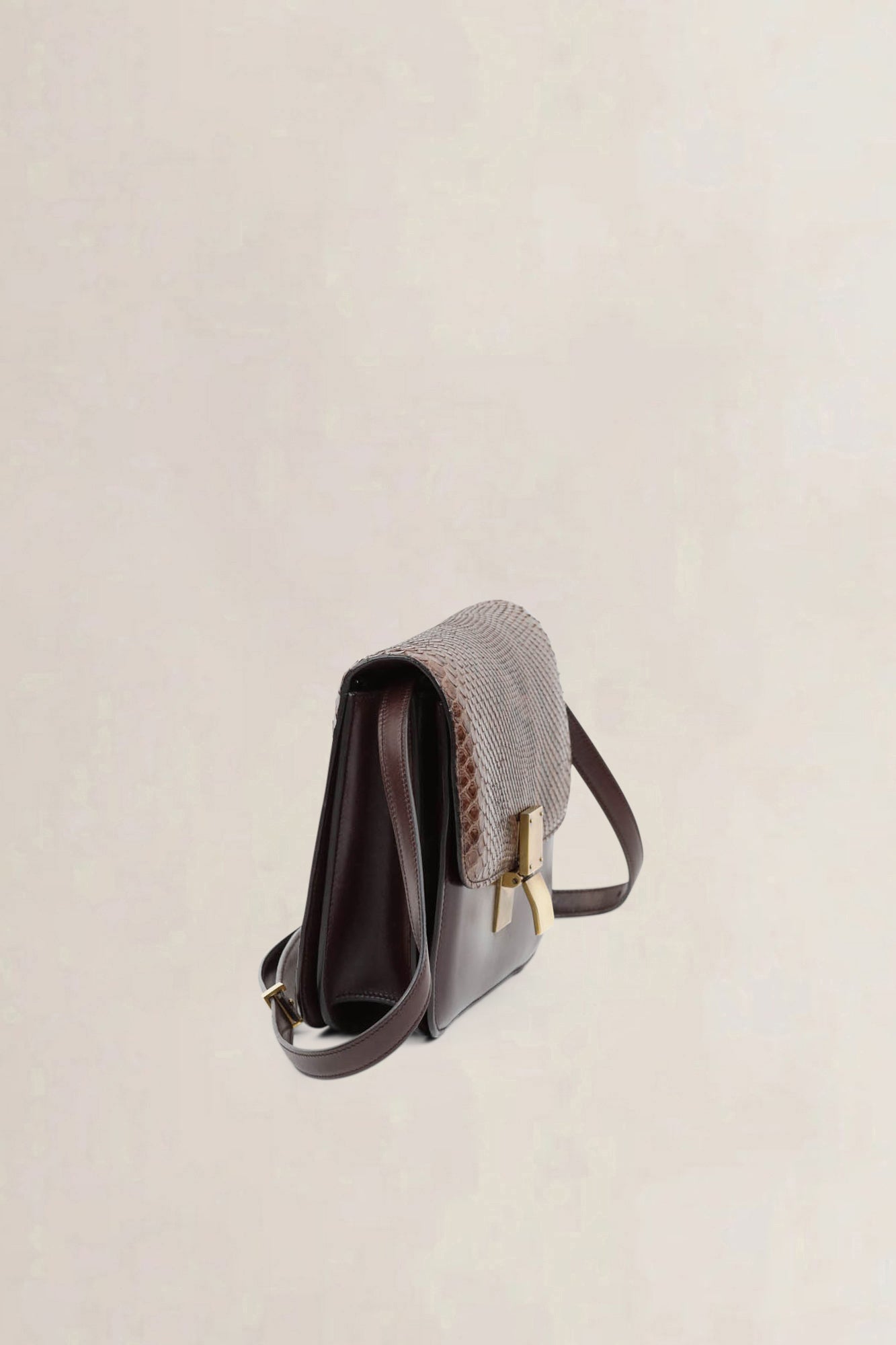 Céline Brown Python Classic Box Crossbody Bag