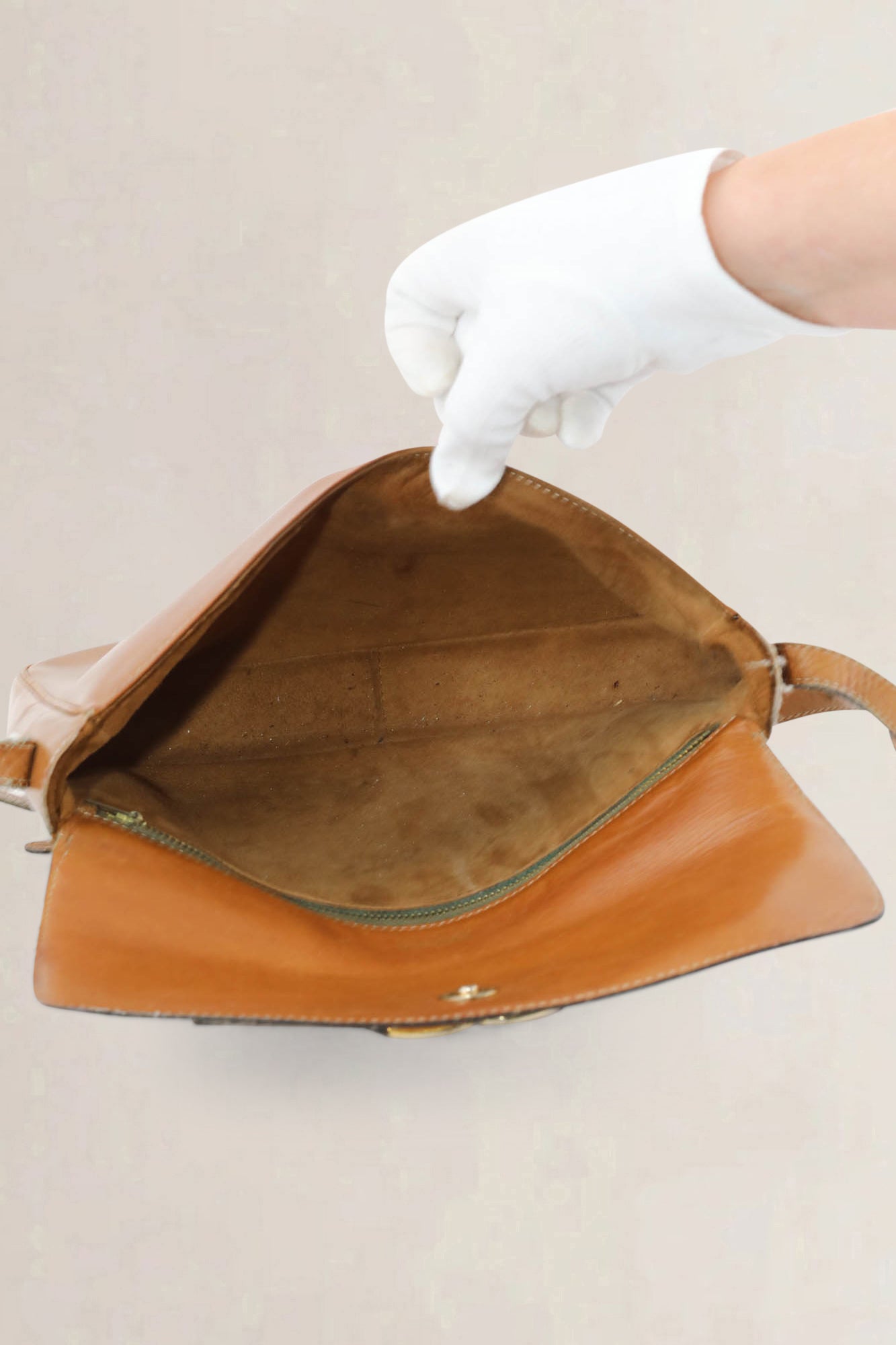 Delvaux Cognac Crossbody Bag