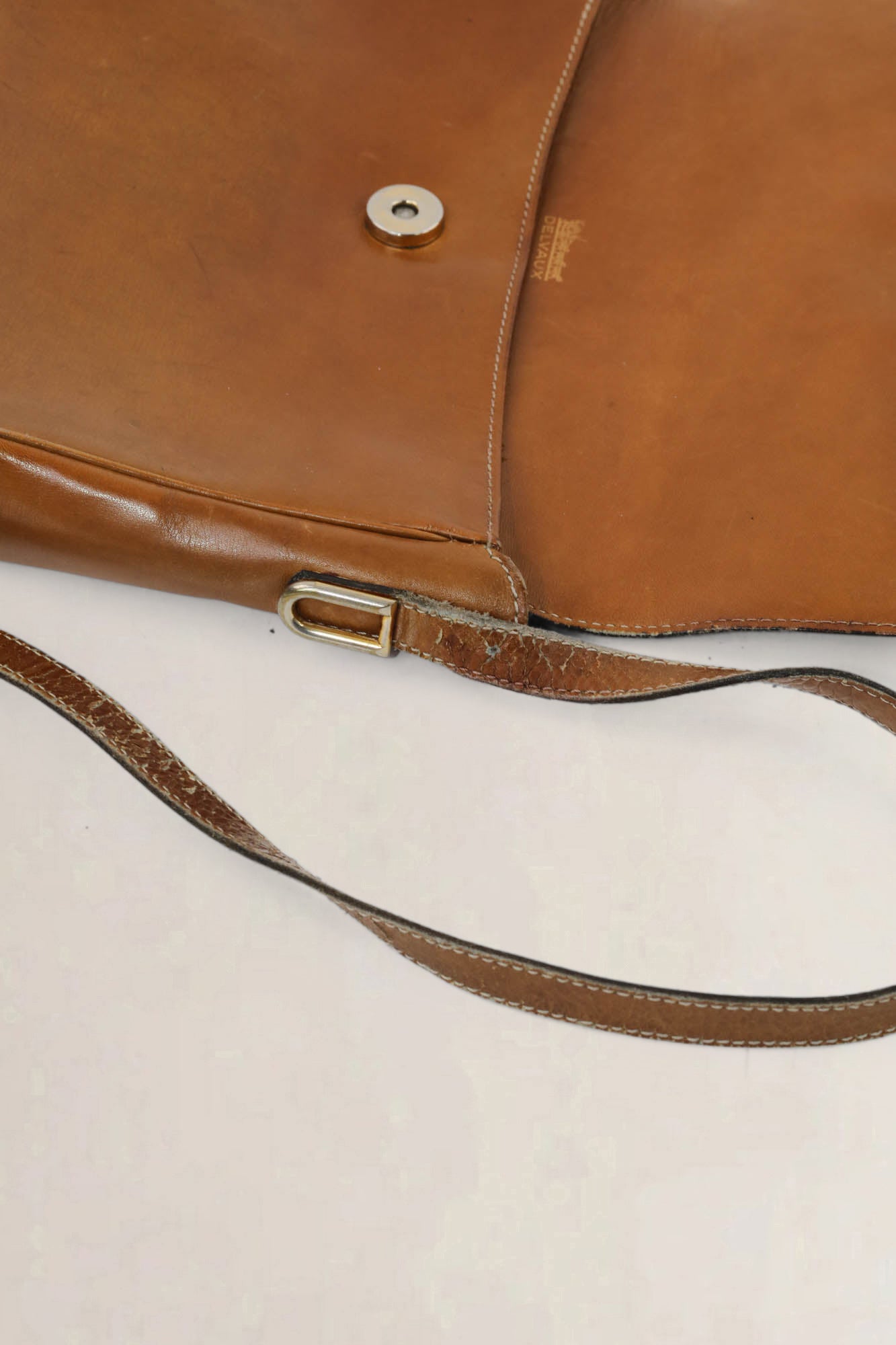 Delvaux Cognac Crossbody Bag