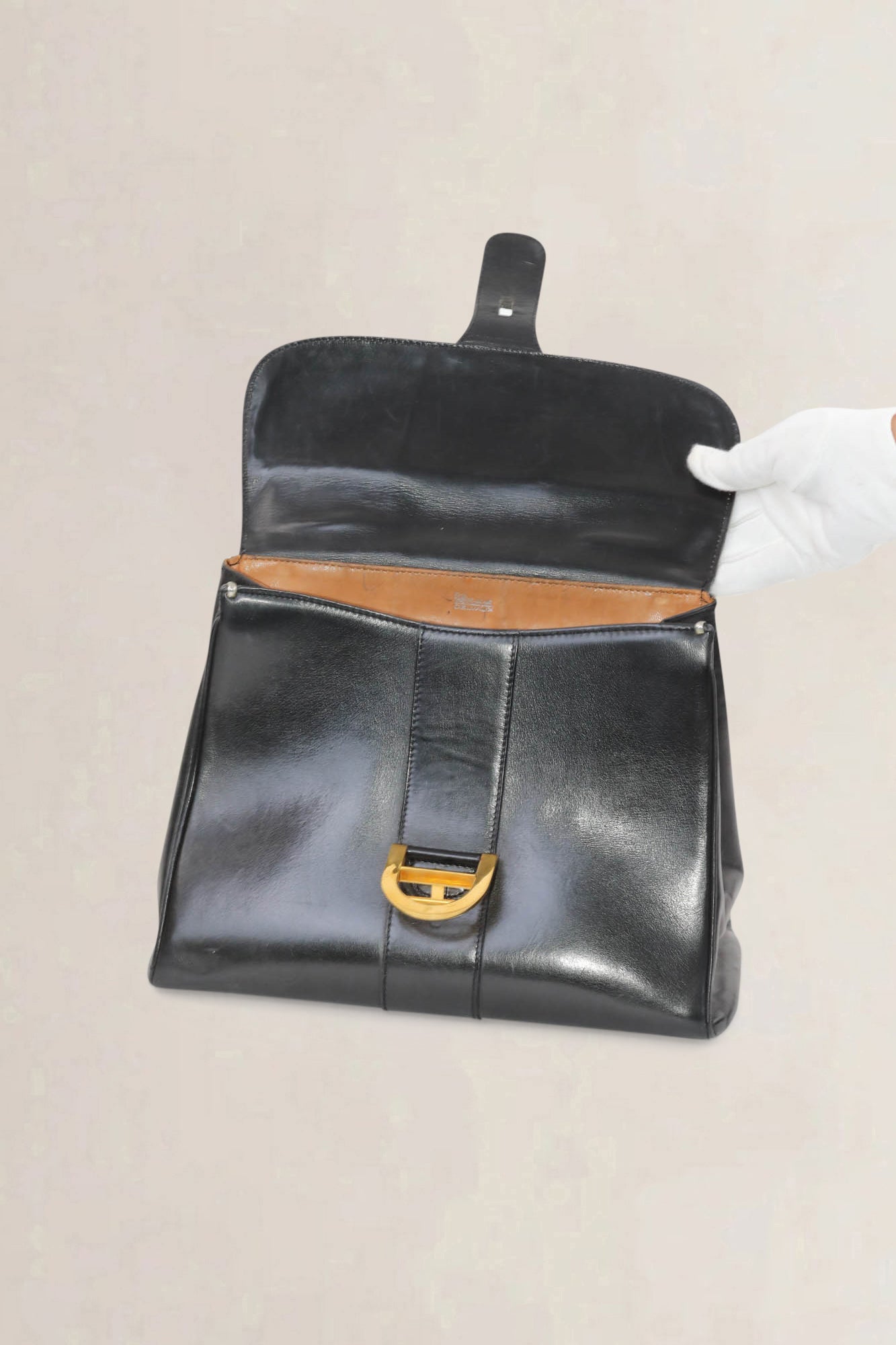 Delvaux Black Brillant MM Top Handle Bag