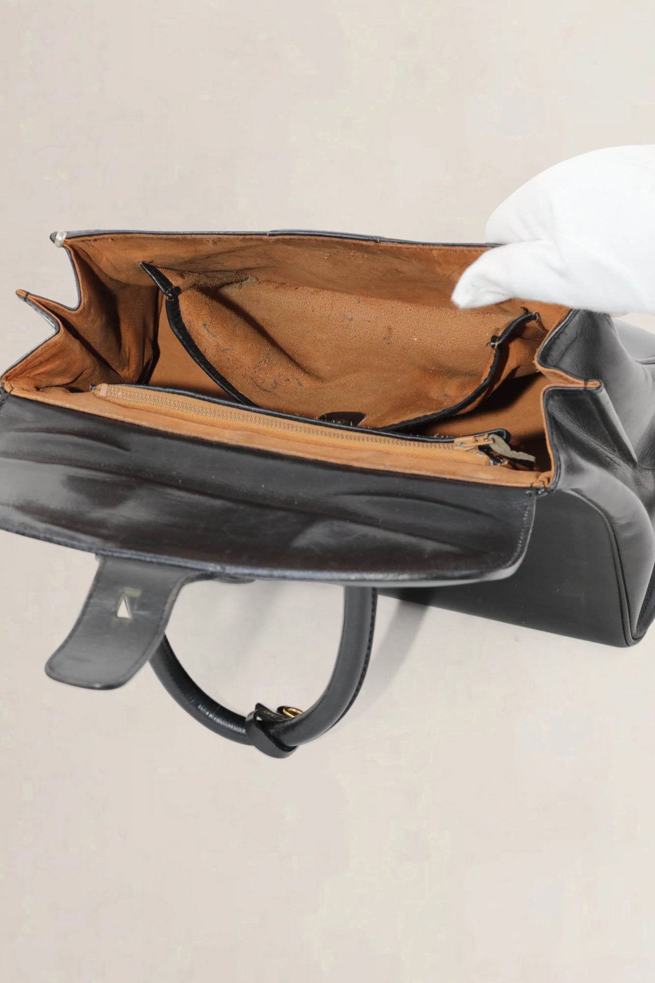 Delvaux Black Brillant MM Top Handle Bag