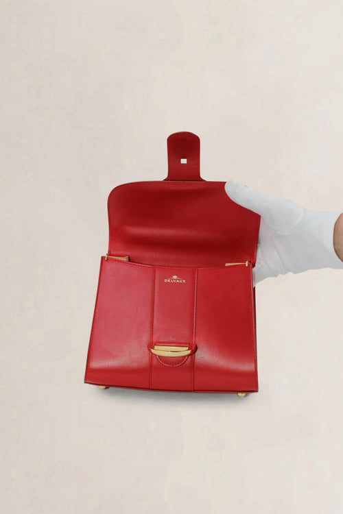 Delvaux Lipstick Box Calf Brillant Mini Crossbody Bag