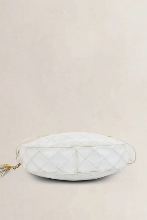Chanel White CC Tassel Camera Crossbody Bag