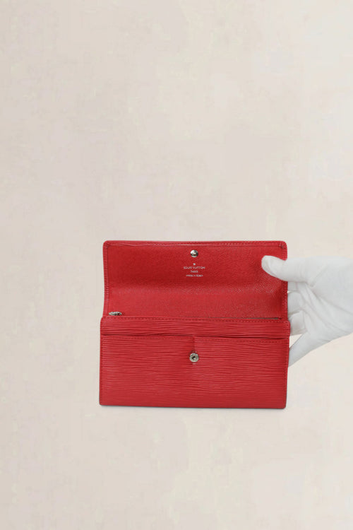 Louis Vuitton Sarah Red Epi Leather Wallet