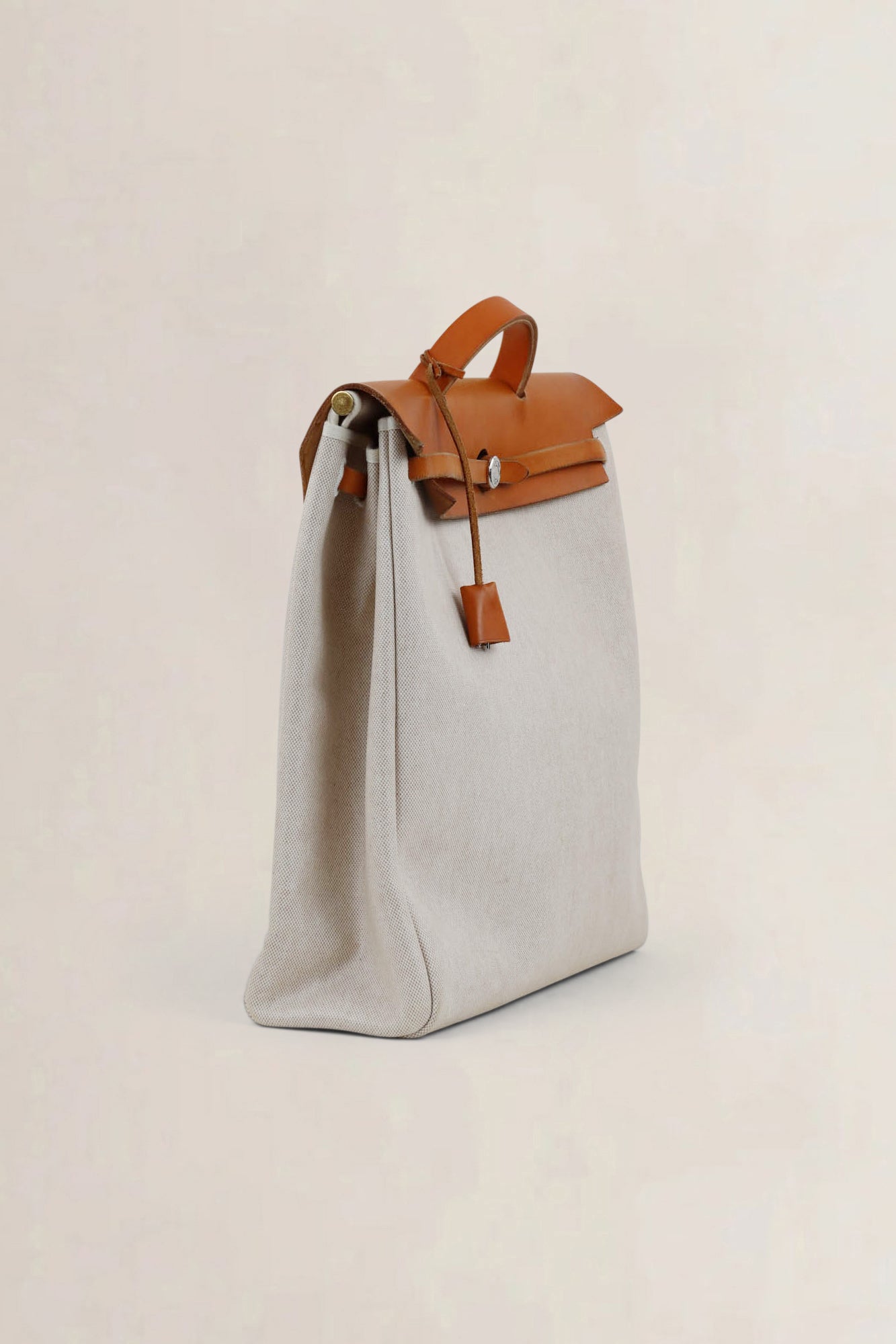 Hermès Herbag Toile Canvas/Hunter Leather Top Handle Bag