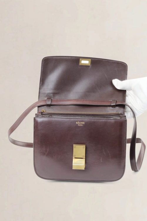 Céline Brown Python Classic Box Crossbody Bag