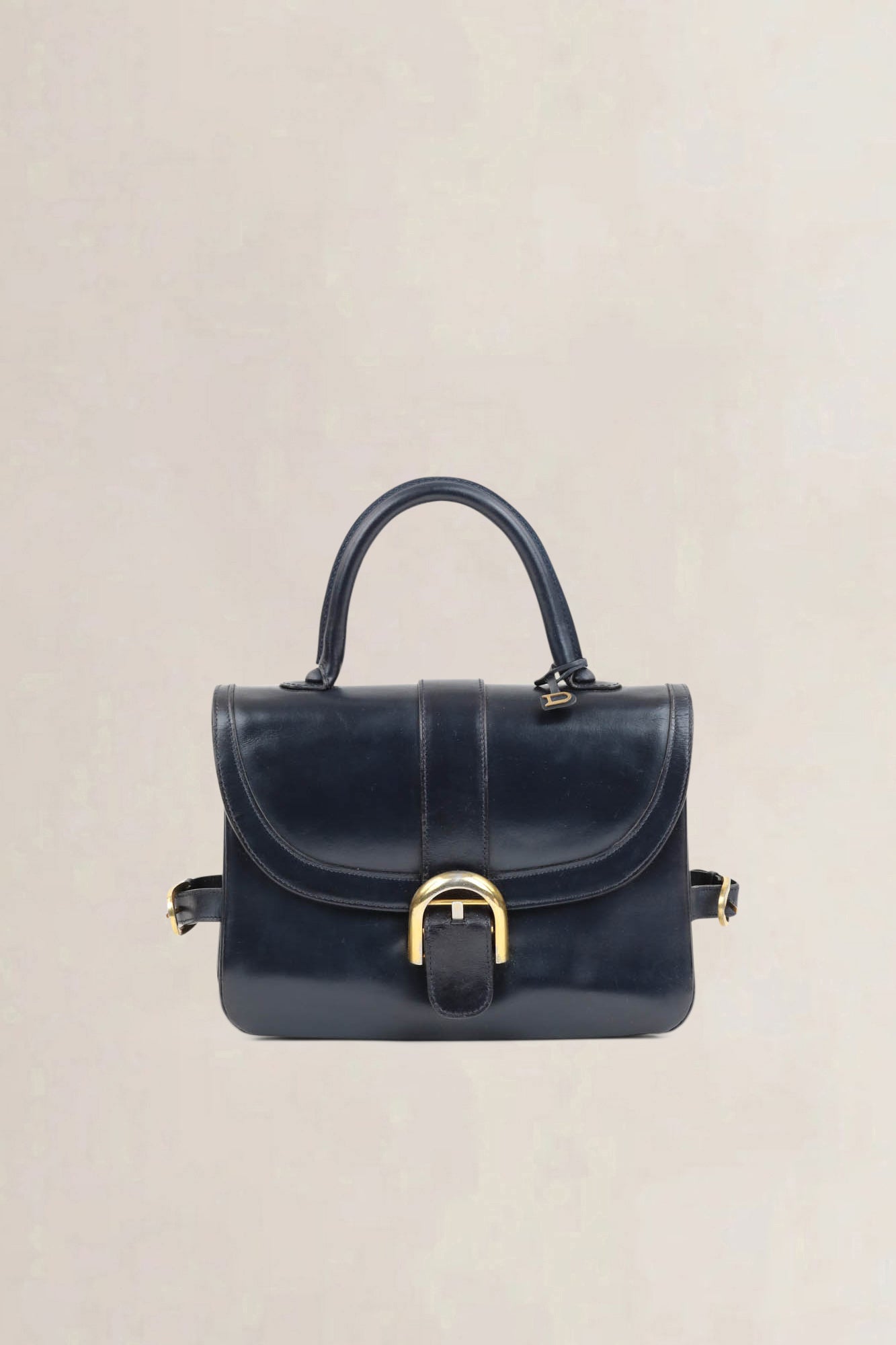 Delvaux Navy Blue Rouilly Top Handle Bag