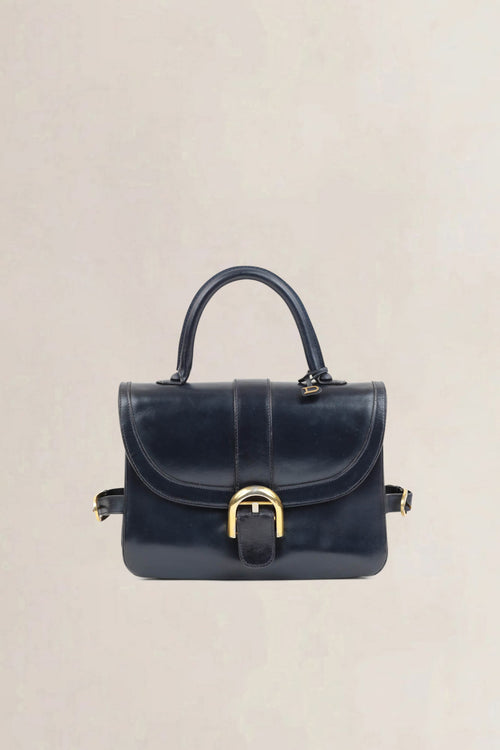 Delvaux Navy Blue Rouilly Top Handle Bag