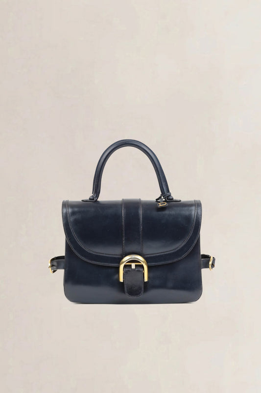 Delvaux Navy Blue Rouilly Top Handle Bag