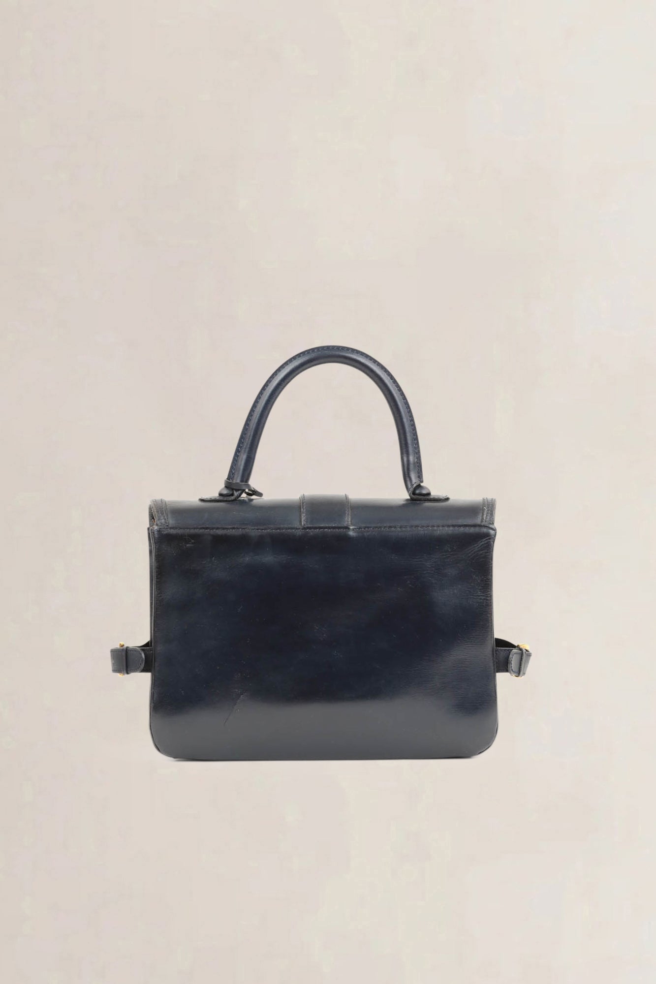Delvaux Navy Blue Rouilly Top Handle Bag