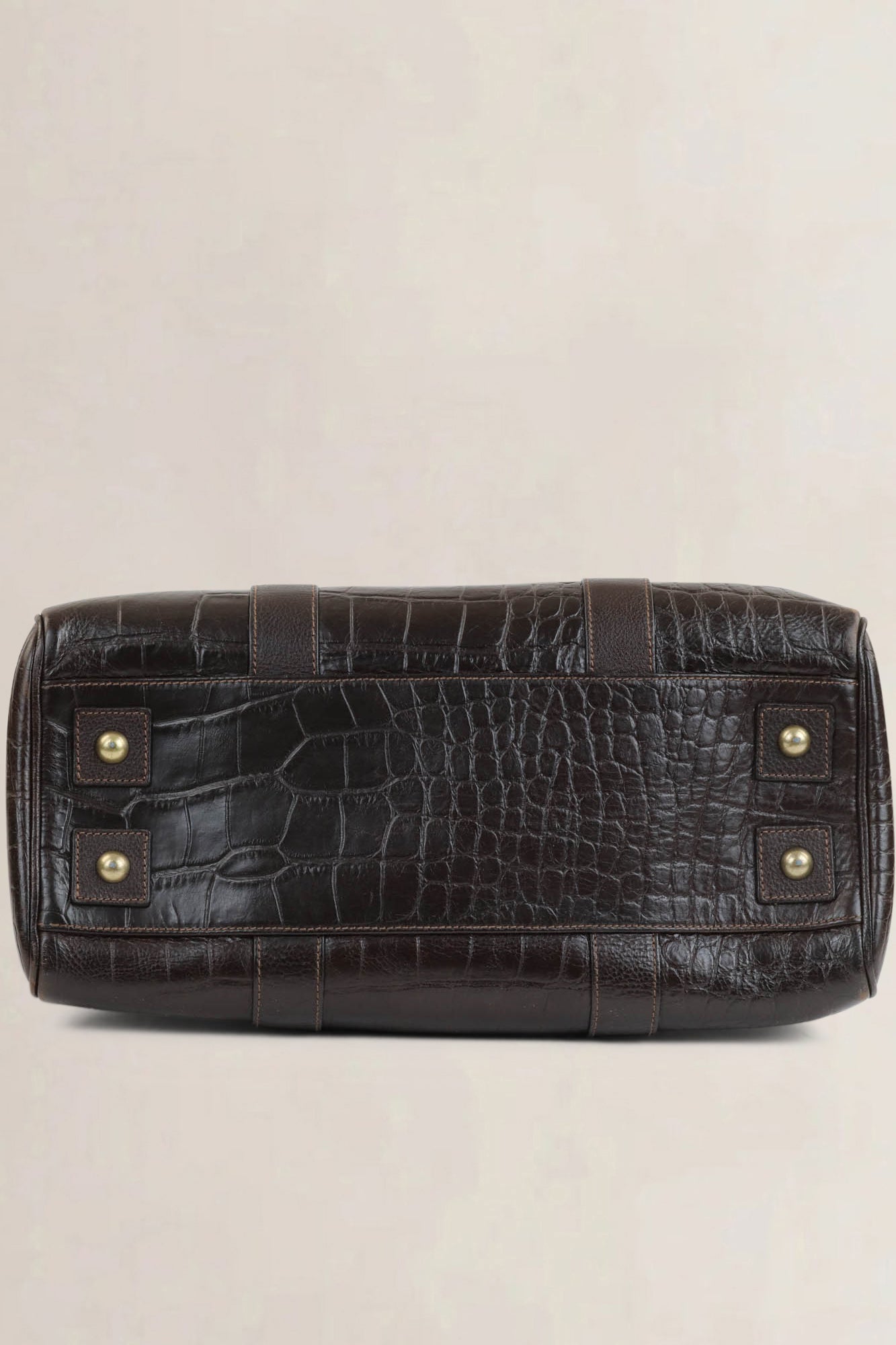 Mulberry Dark Brown Croco Embossed Bayswater Shoulder Bag