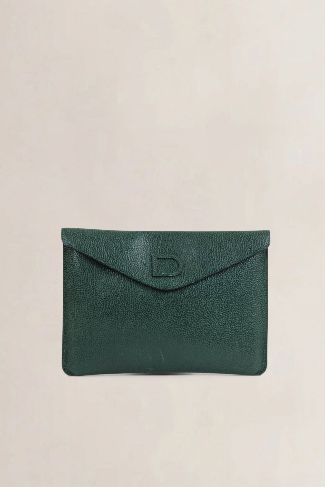 Delvaux Green Leather Clutch