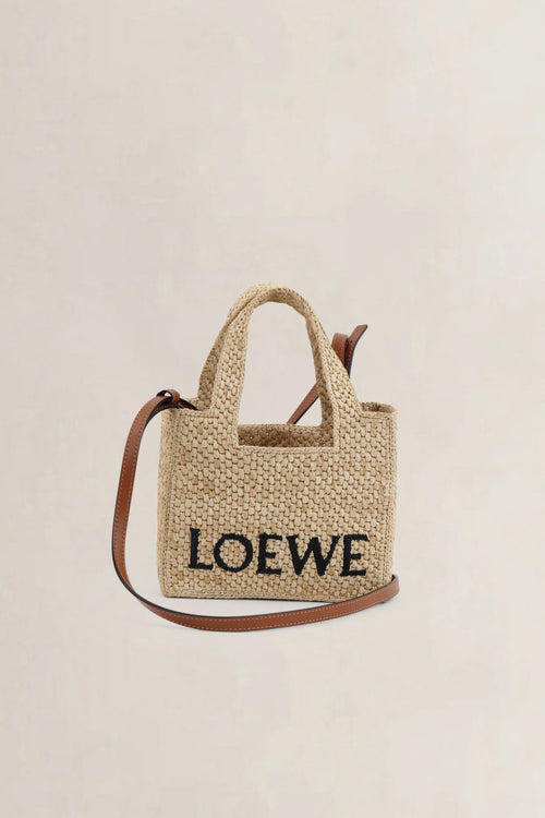 Loewe Small Font Raffia Crossbody Bag
