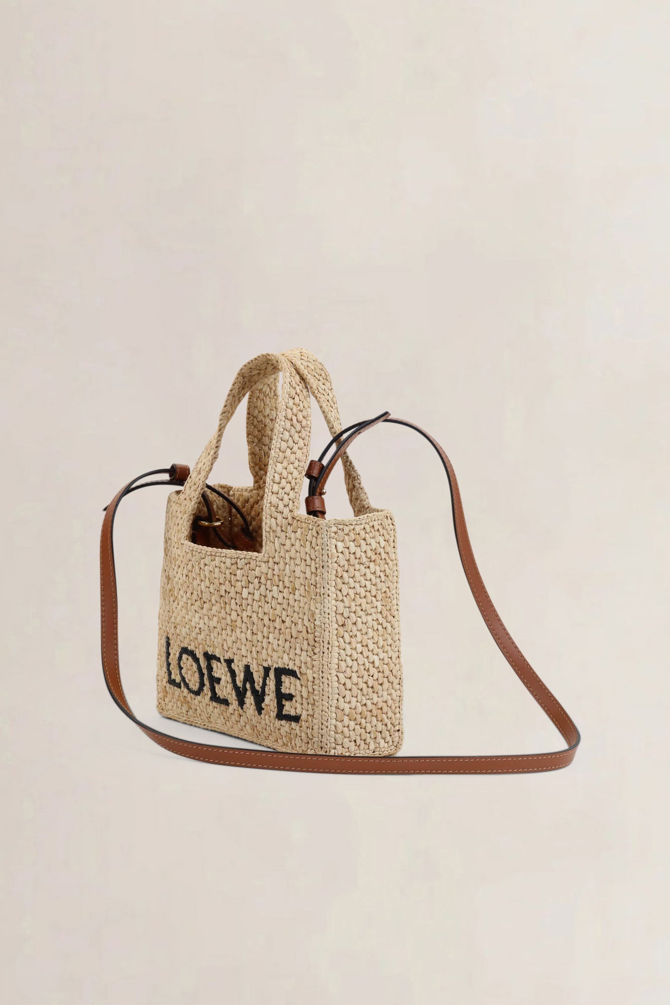 Loewe Small Font Raffia Crossbody Bag