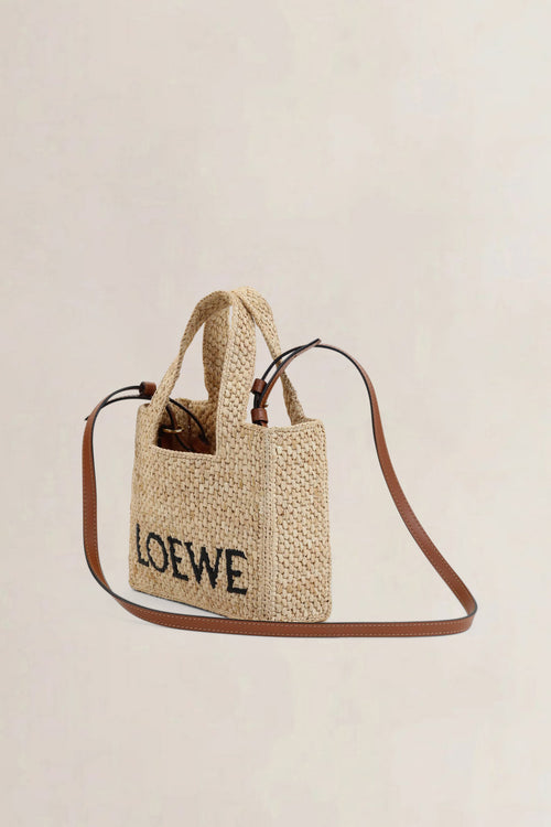 Loewe Small Font Raffia Crossbody Bag