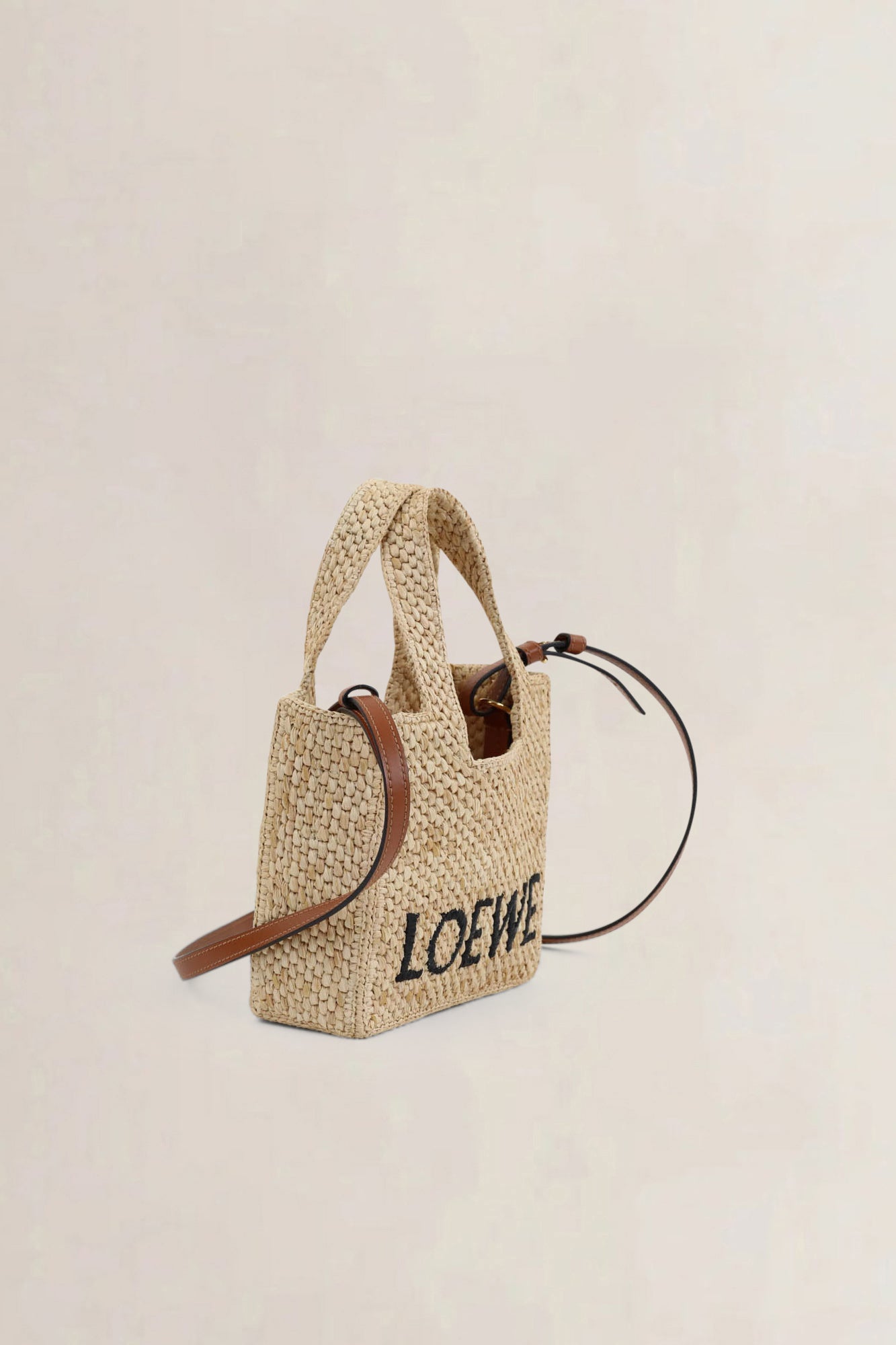 Loewe Small Font Raffia Crossbody Bag