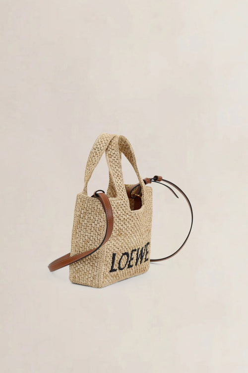 Loewe Small Font Raffia Crossbody Bag