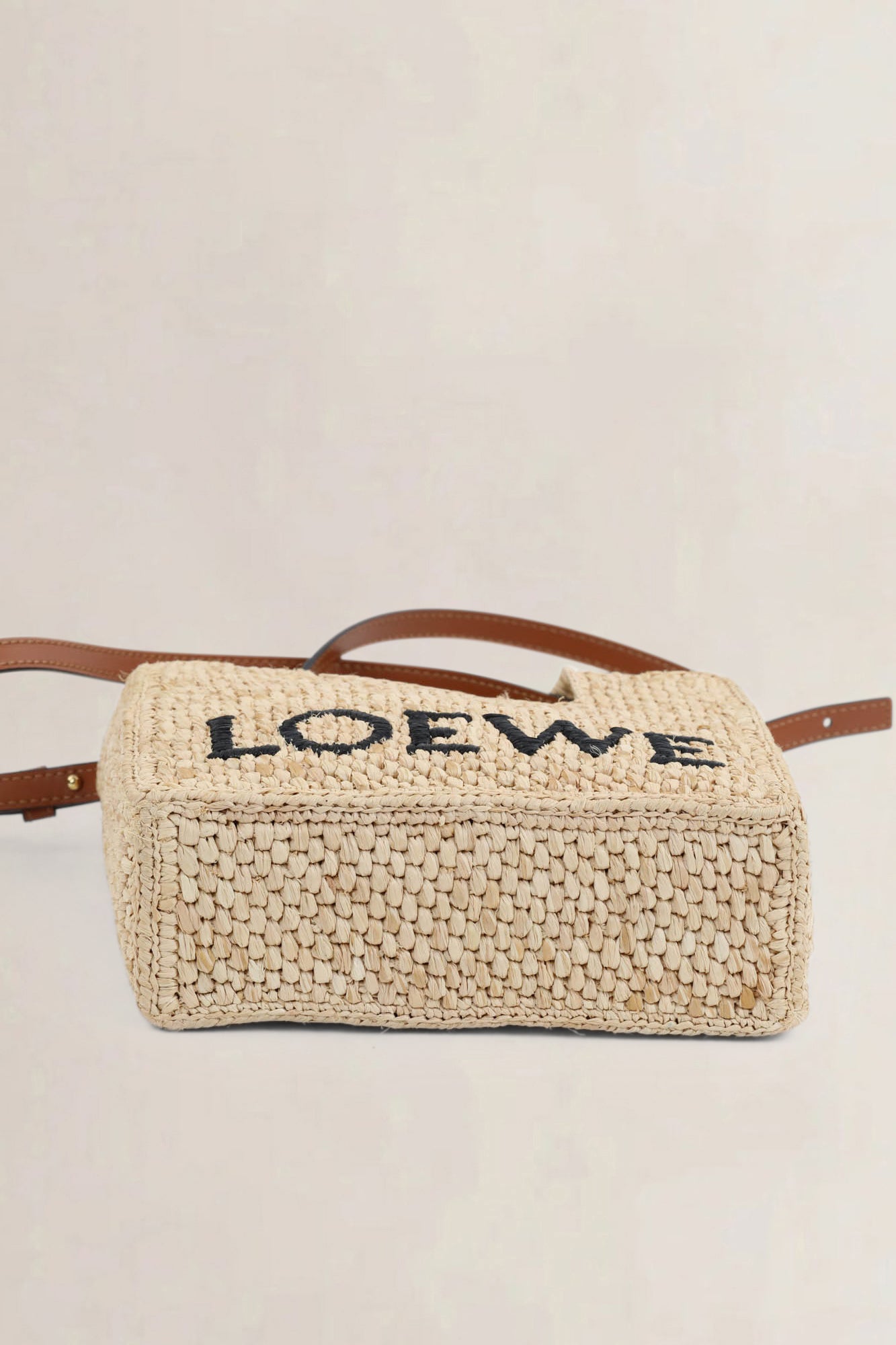 Loewe Small Font Raffia Crossbody Bag