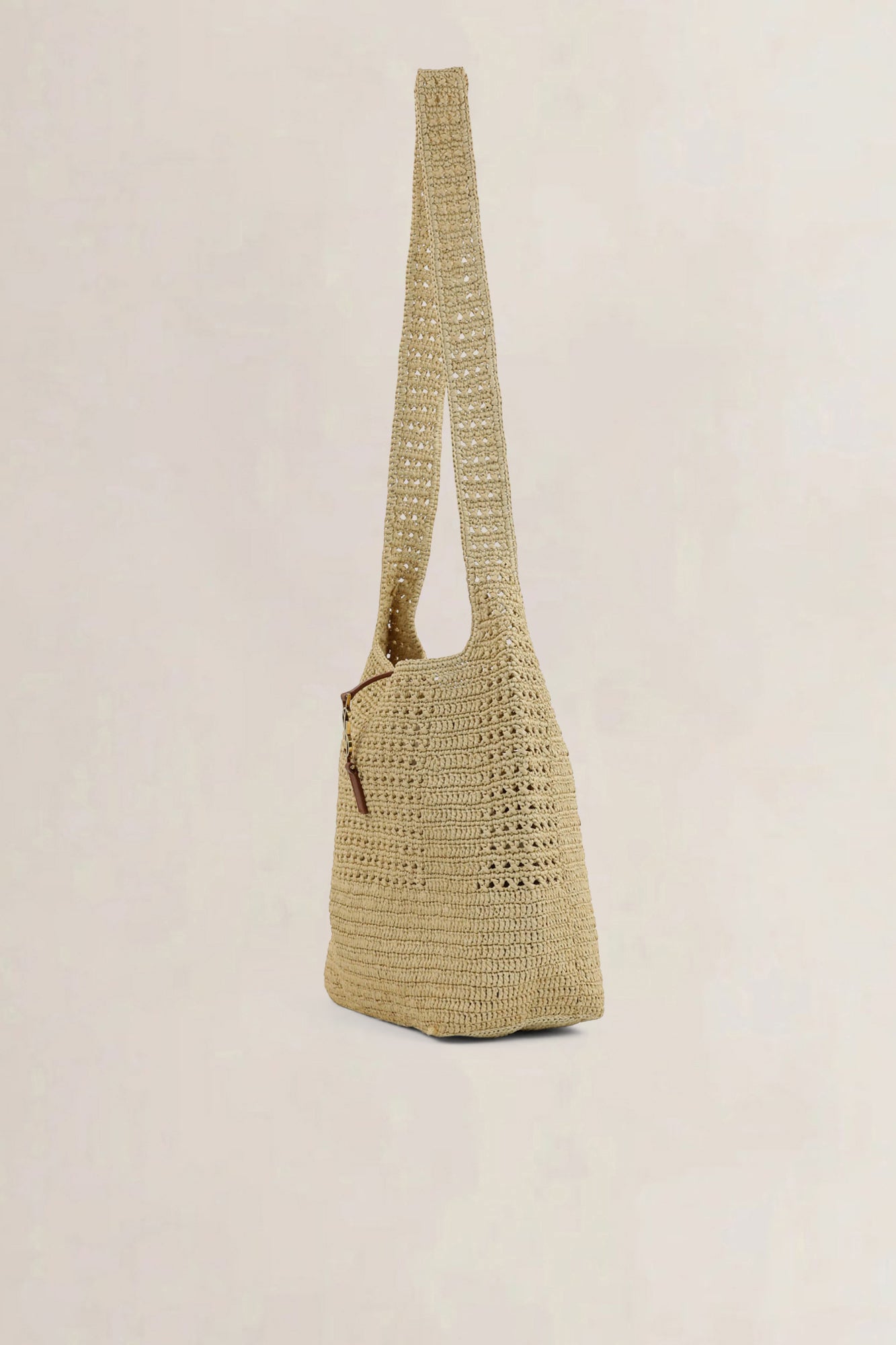 YSL Le 5 à 7 Raffia Hobo Plaque Crossbody Bag