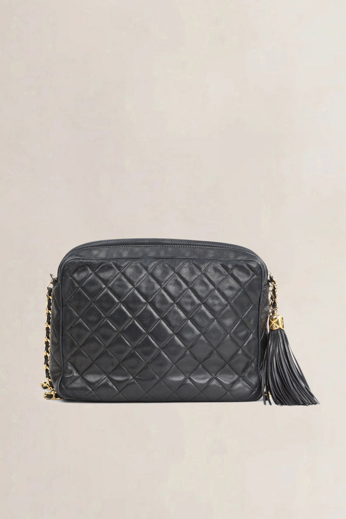 Chanel Vintage Black Quilted Lambskin Camera Bag