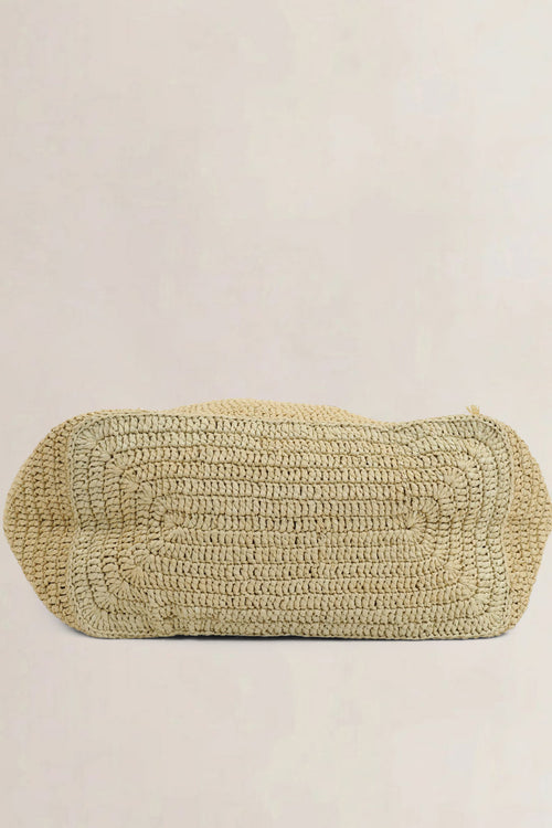 YSL Le 5 à 7 Raffia Hobo Plaque Crossbody Bag