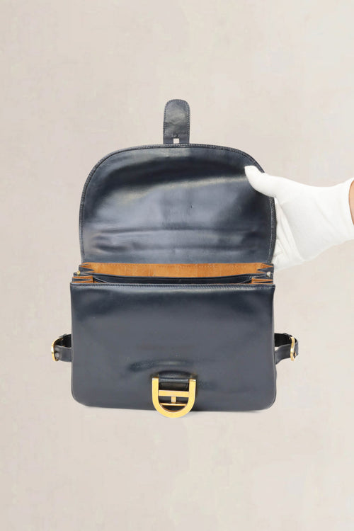 Delvaux Navy Blue Rouilly Top Handle Bag