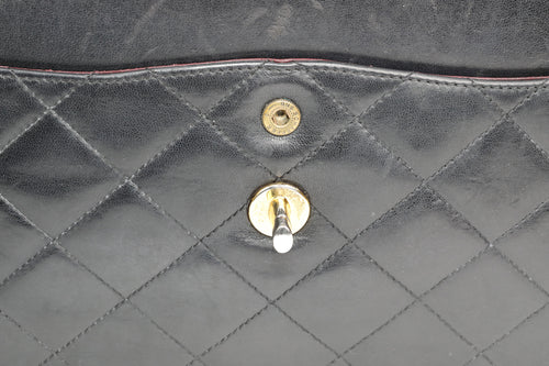 Chanel Black Two Tone Double Flap Diana Crossbody Bag