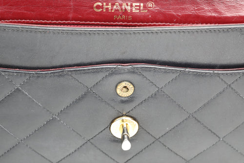 Chanel Black Two Tone Double Flap Diana Crossbody Bag