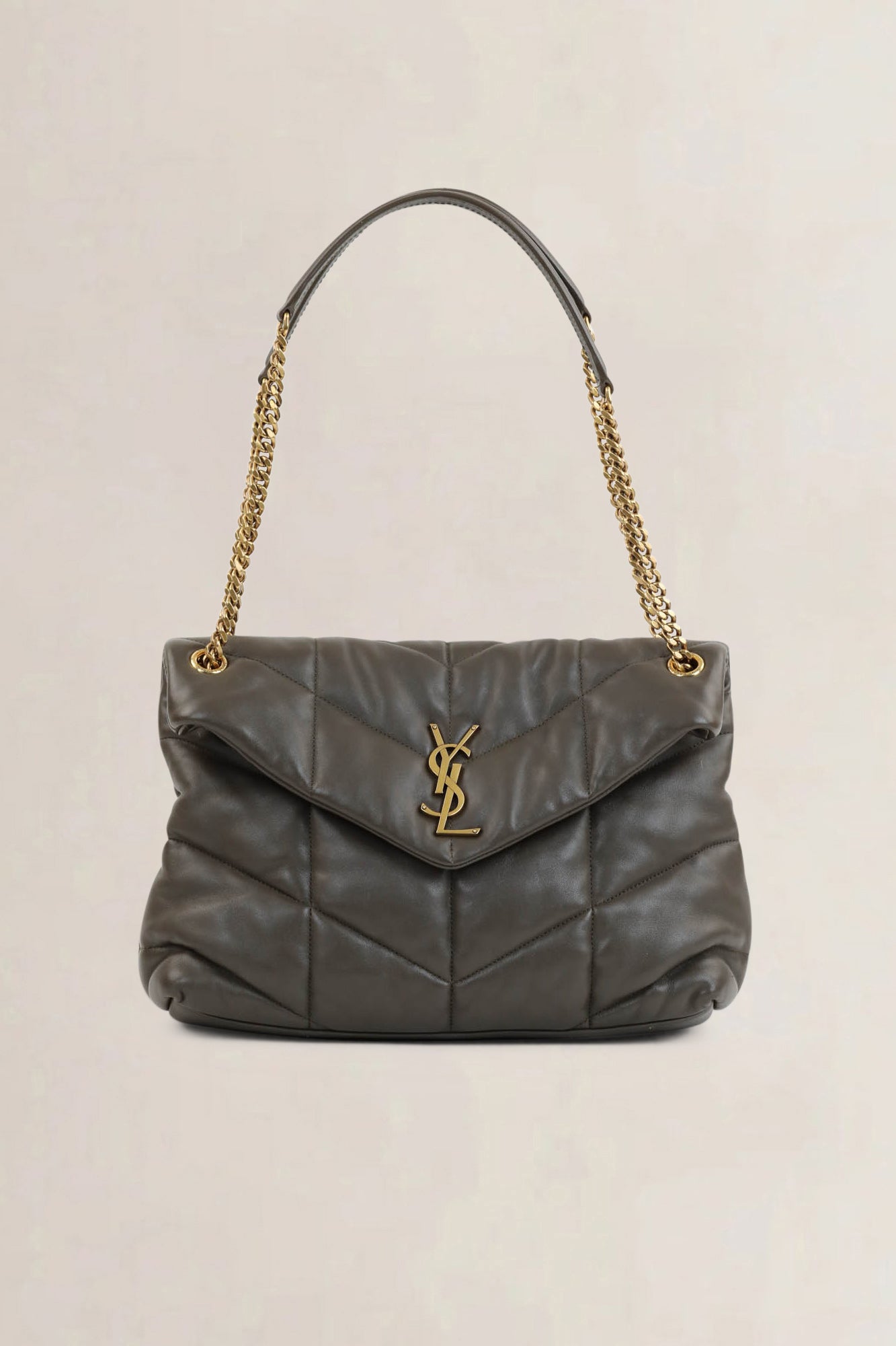 YSL Loulou Khaki Large Crossbody Bag