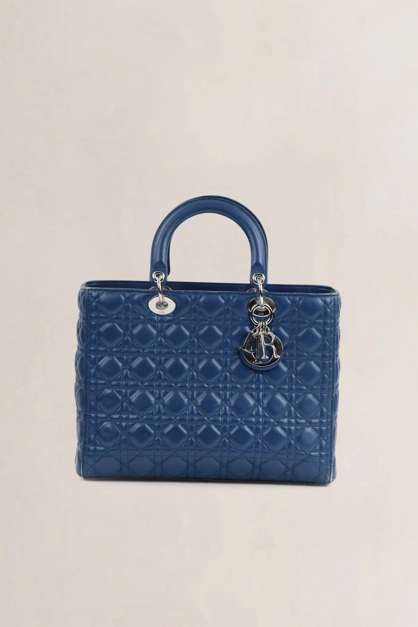 Christian Dior Blue Large Cannage Lady Dior Shoulder Bag