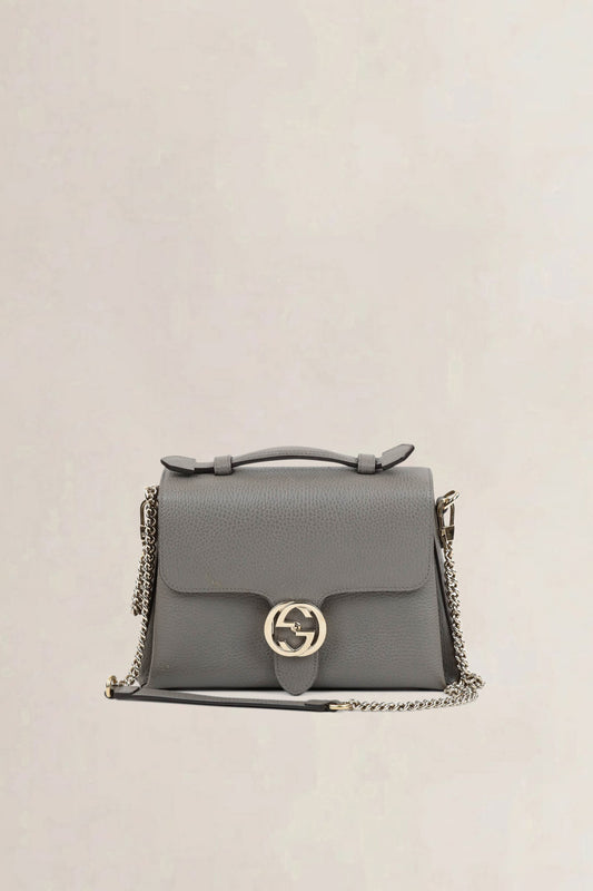 Grey Interlocking GG Crossbody Bag