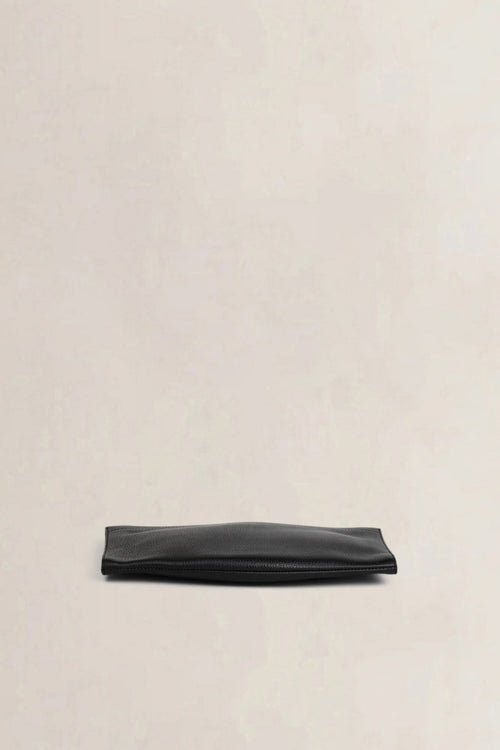 Delvaux Black Grained Leather Clutch