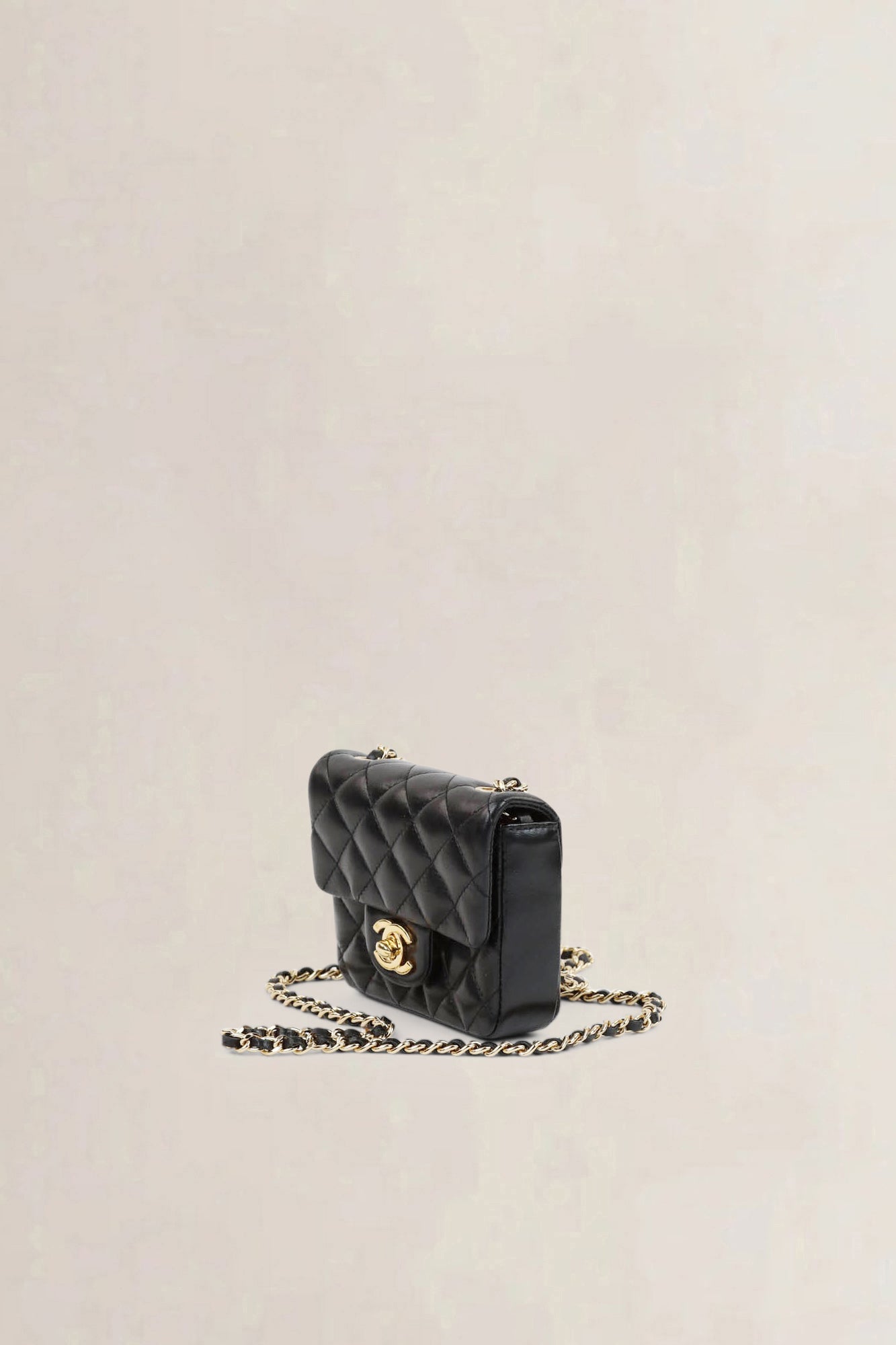 Black Micro Quilted Lambskin Single Flap crossbody