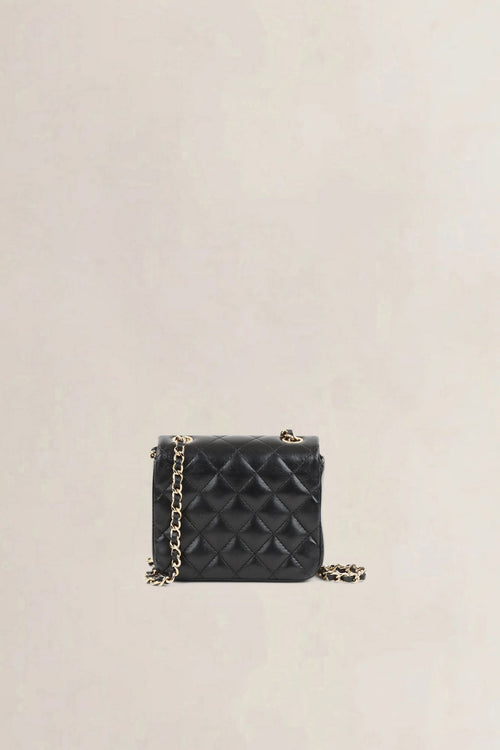 Black Micro Quilted Lambskin Single Flap crossbody
