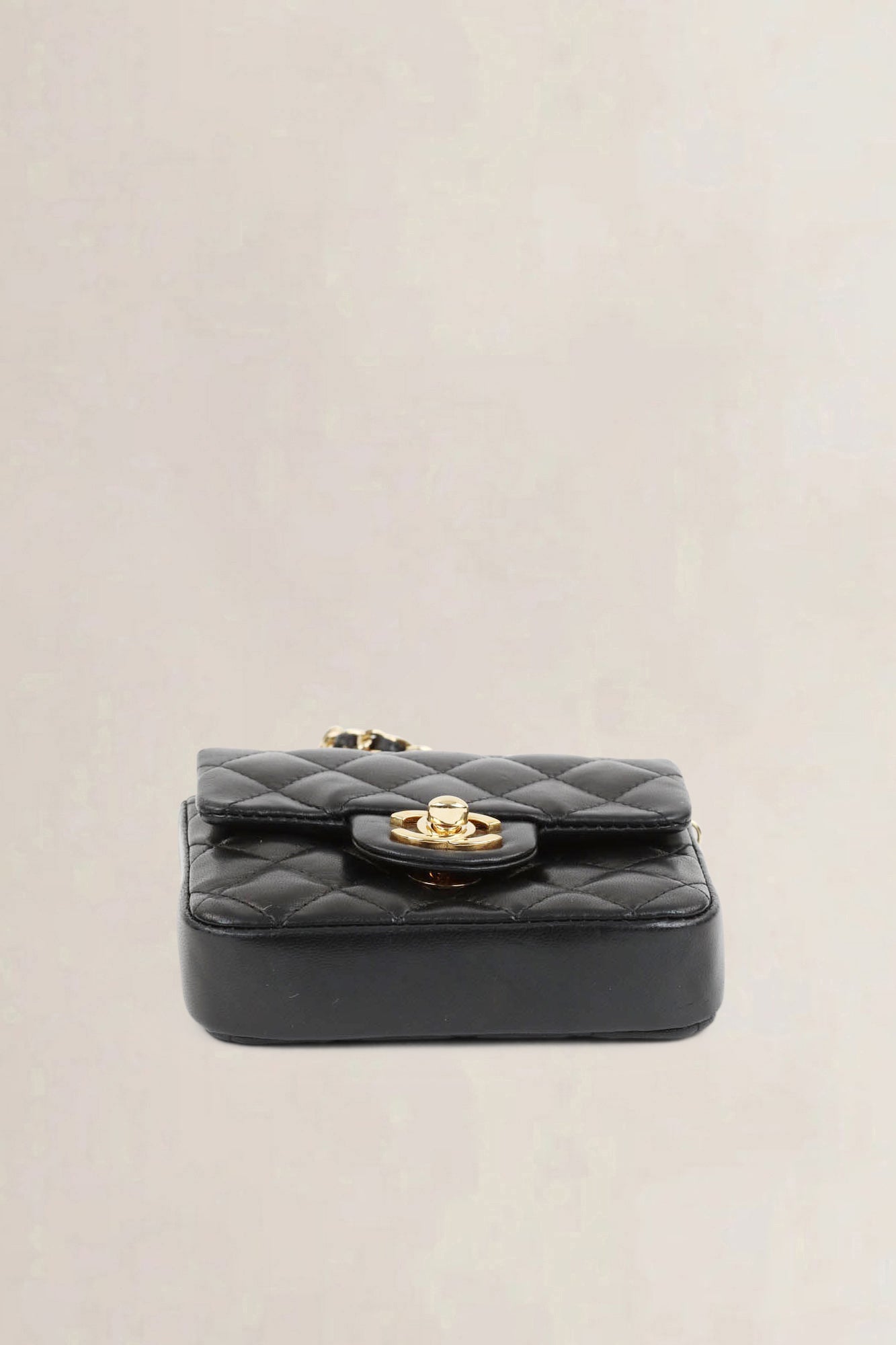 Black Micro Quilted Lambskin Single Flap crossbody