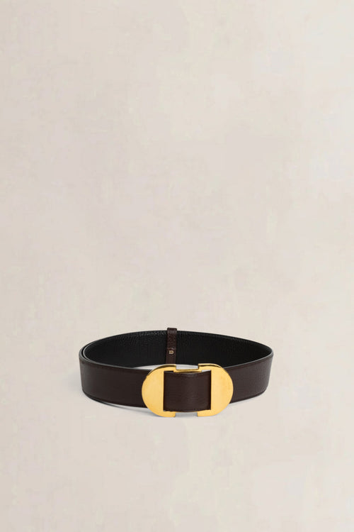 Delvaux Brown Reversible Belt