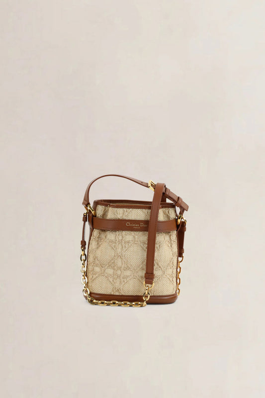 Christian Dior “C’est Dior”  Brown Raffia Crossbody Bag