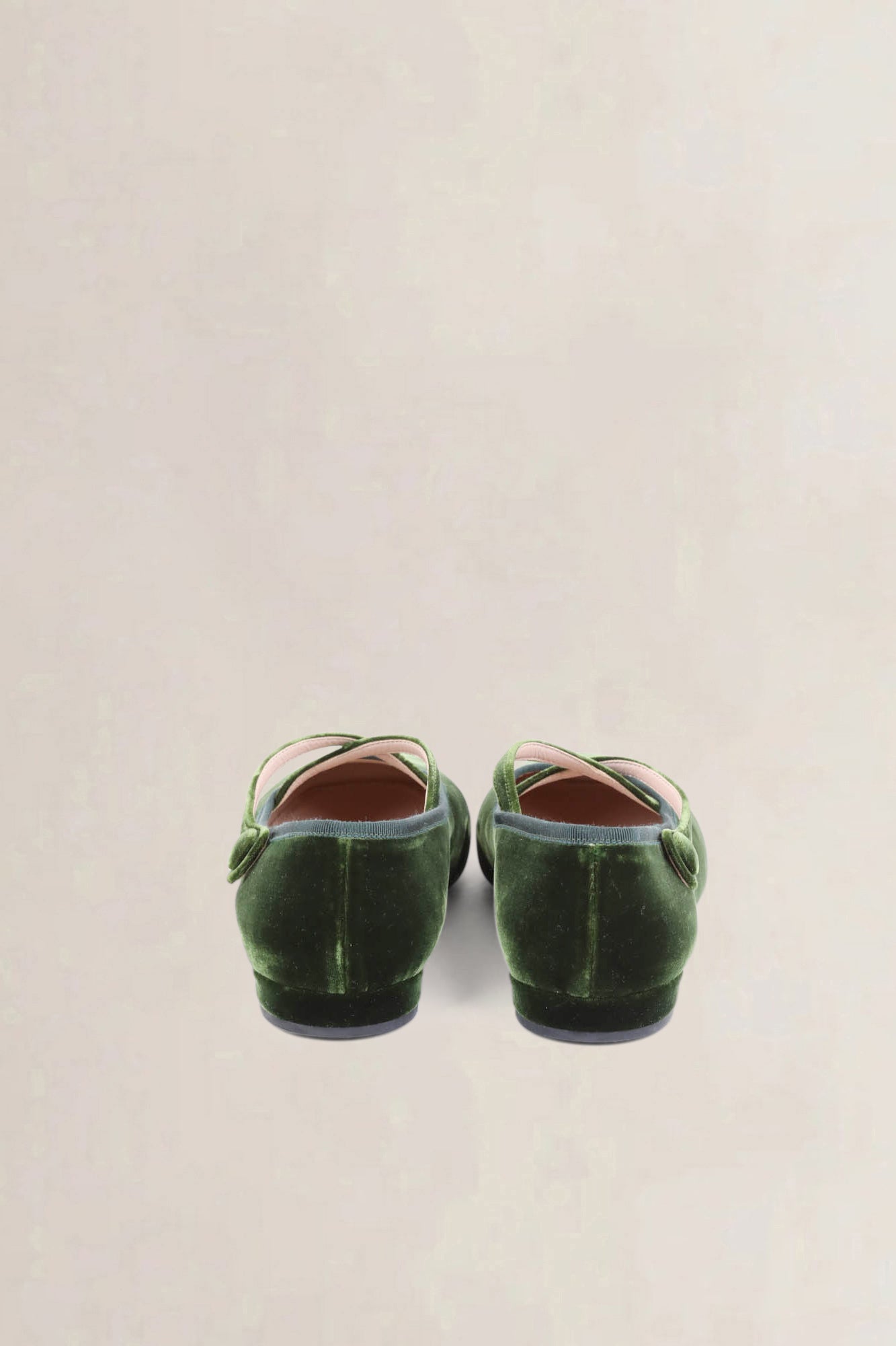Green Velvet Ballet Flats