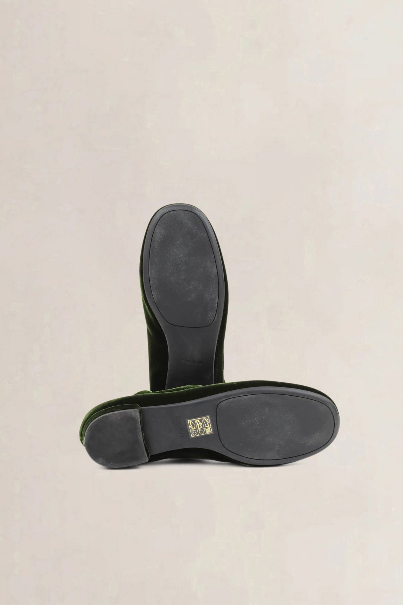 Green Velvet Ballet Flats