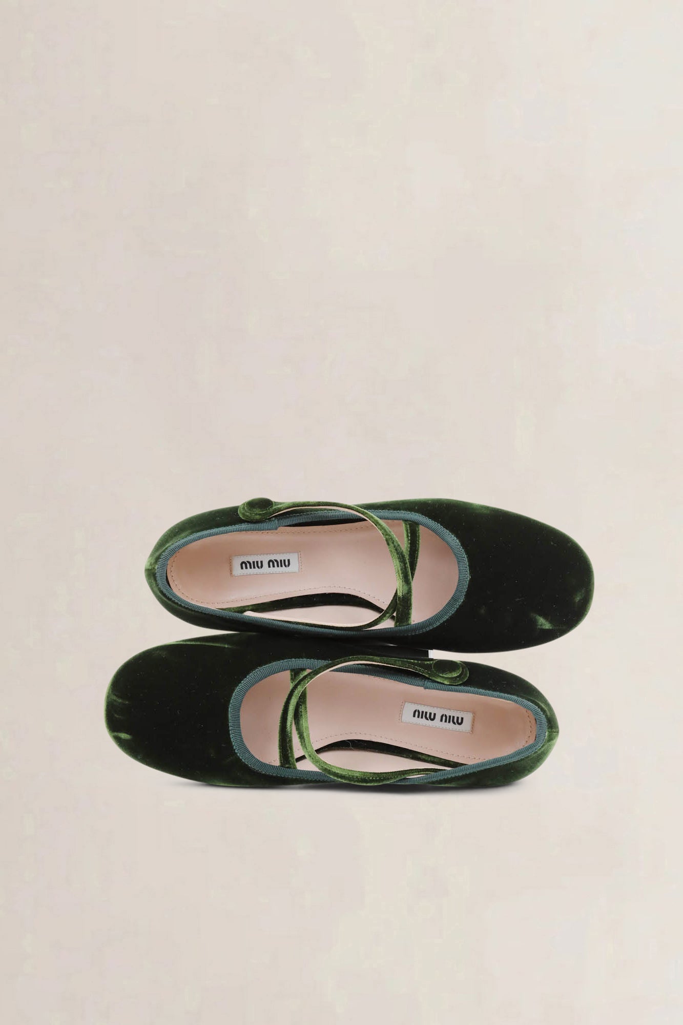 Green Velvet Ballet Flats