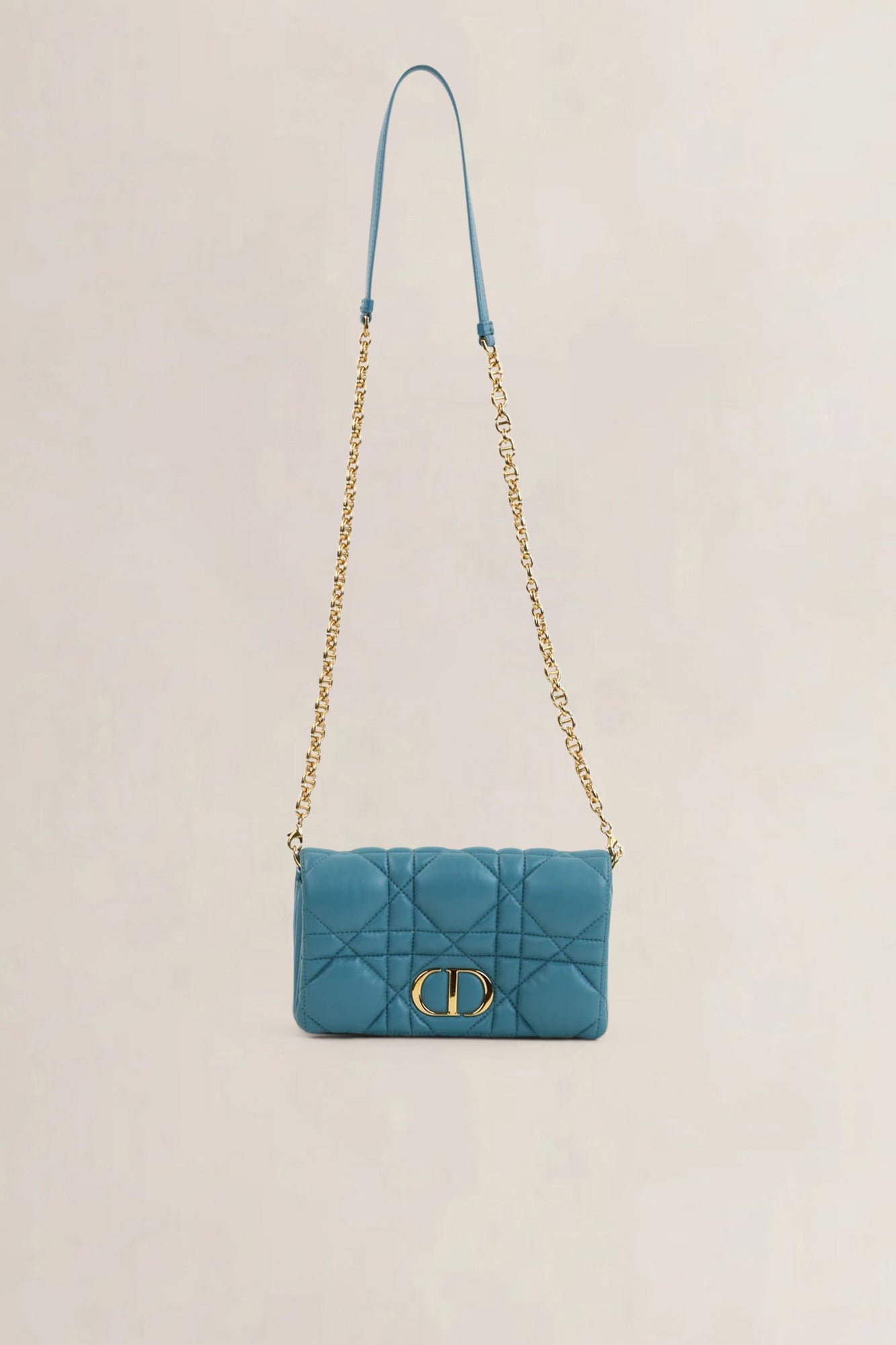 Christian Dior Turquoise Caro Crossbody Bag