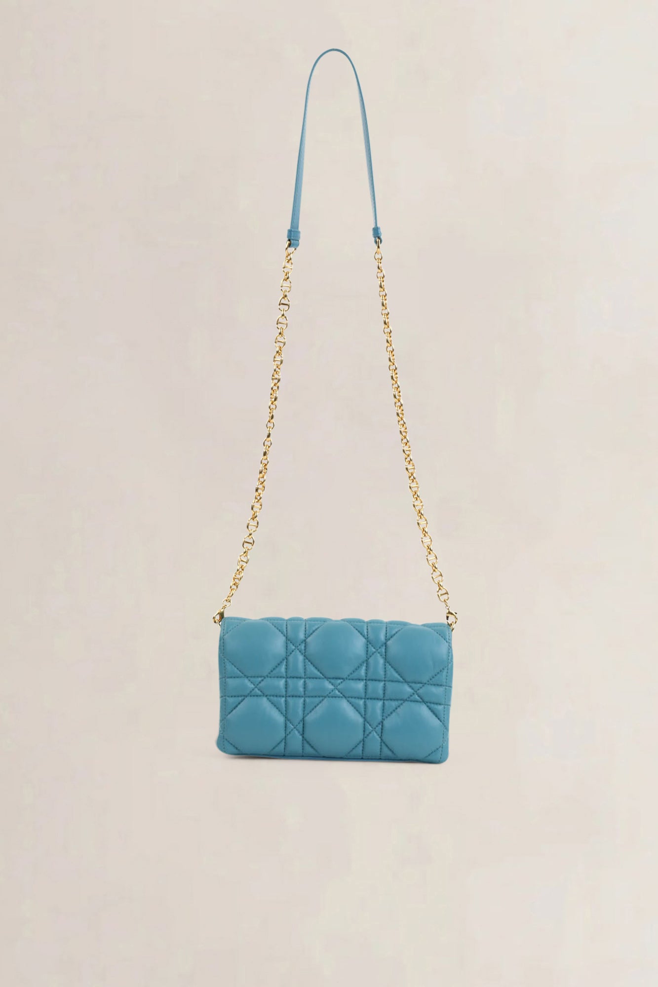 Christian Dior Turquoise Caro Crossbody Bag