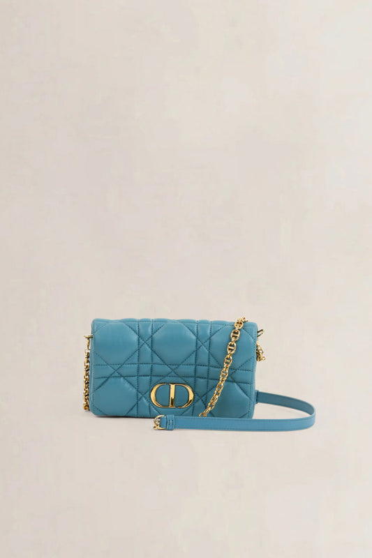 Christian Dior Turquoise Caro Crossbody Bag