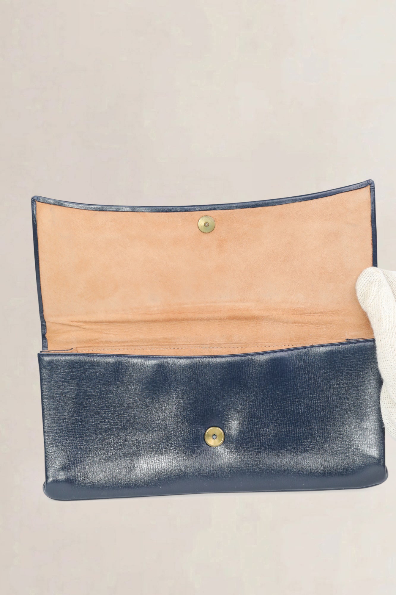 Delvaux Blue Leather Clutch